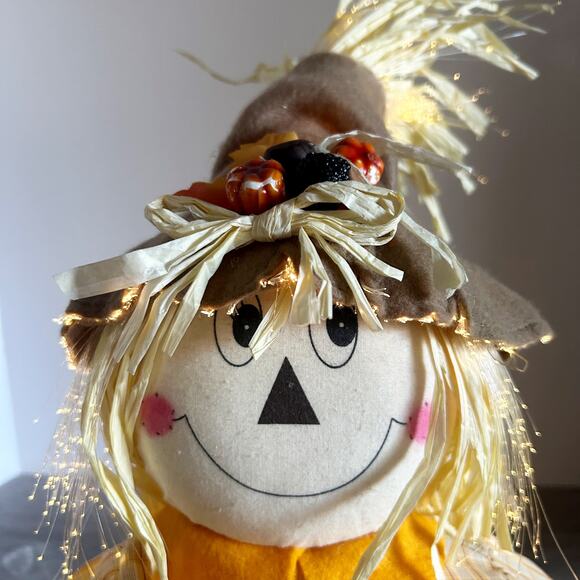 26” Vintage Frankie Fiber Optic Scarecrow Fall Thanksgiving Decor WORKING - Picture 5 of 9